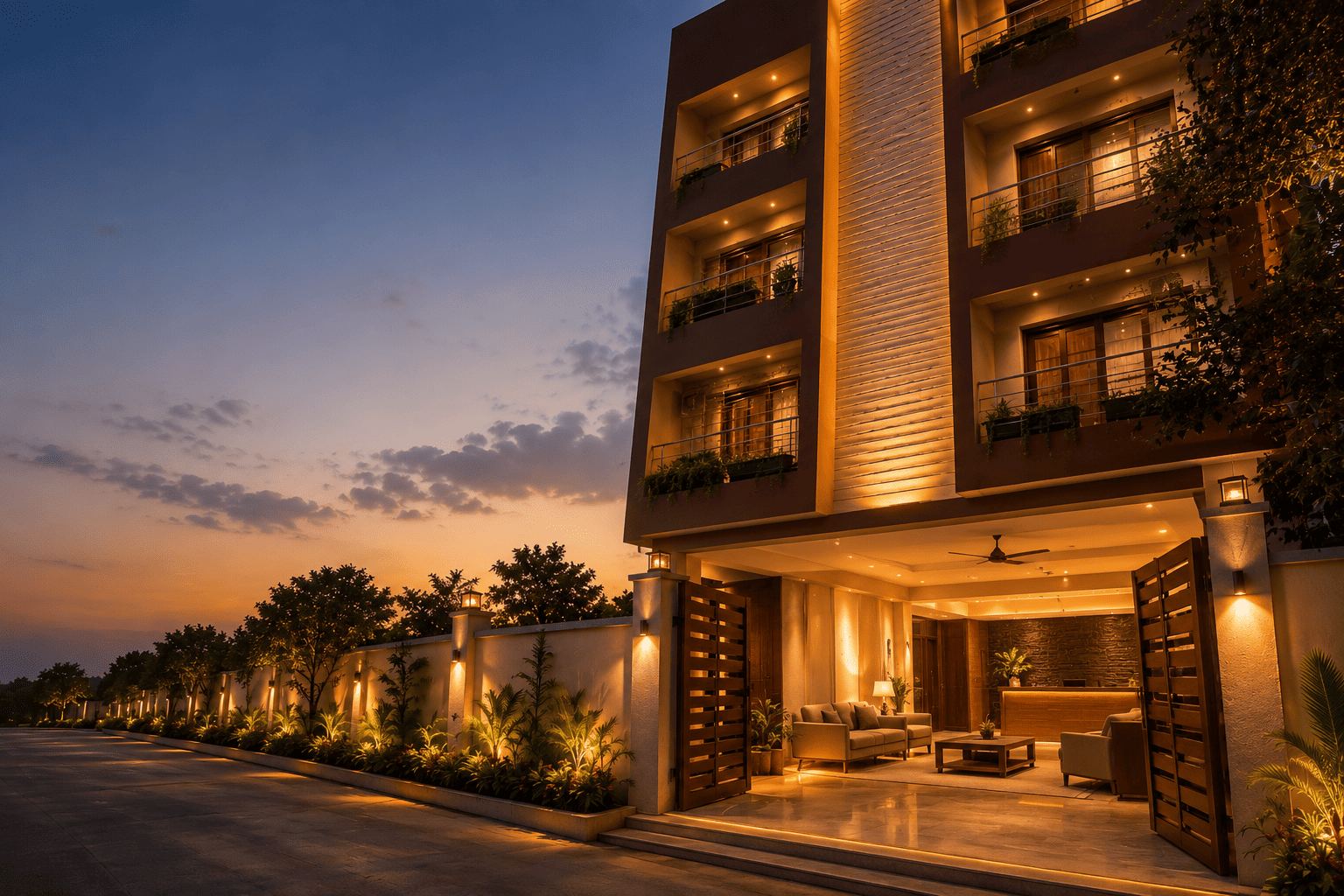 Elegant hotel exterior